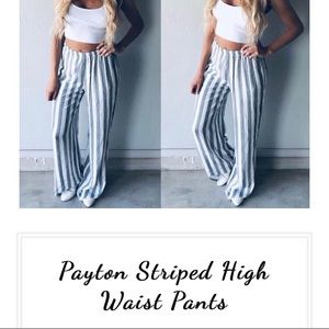 Striped High Waist Pants - Brand New - Never Worn